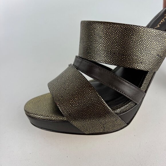 Cole Haan Womens NikeAir Strappy Heeled Sandals Brown Speckled Leather size 8.5B - Picture 6 of 13